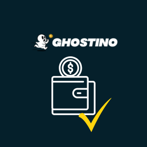 Ein Brieftaschen-Symbol unter dem Ghostino-Logo