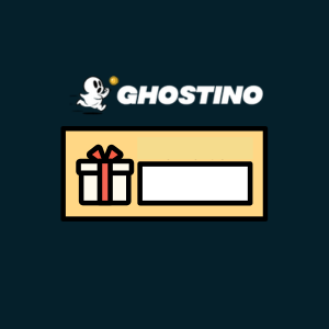 Ein Geschenkbox-Symbol unter dem Ghostino-Logo